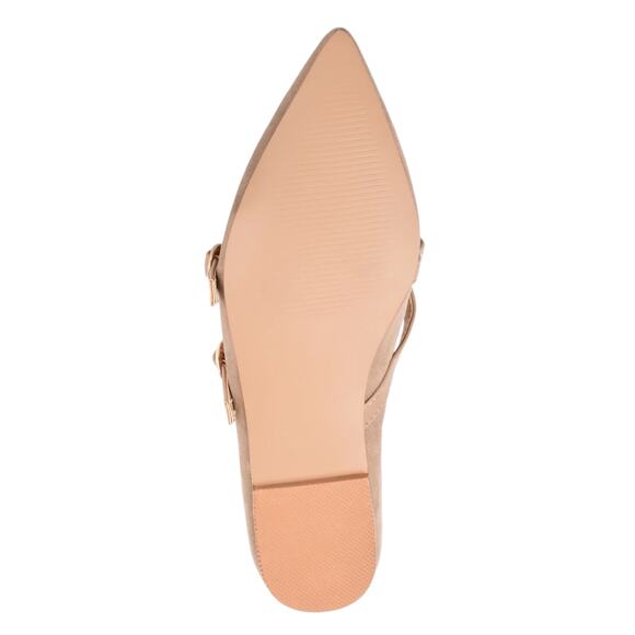 Journee Women's Patricia Pointed Toe Ballet Flats Taupe Size 7 W - Picture 5 of 5